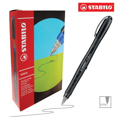 Hộp 10 Bút bi ký STABILO bl@ck M 1.0mm (BLKM/10) - Đỏ