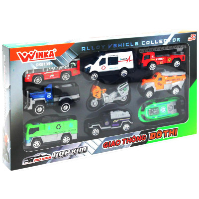 Bộ 9 Đồ Chơi Mô Hình Xe Hợp Kim - Giao Thông Đô Thị - Winka DK81354