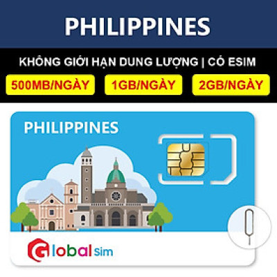 SIM DU LỊCH PHILIPPINES - KHÔNG GIỚI HẠN DATA (HÀNG CHÍNH HÃNG)