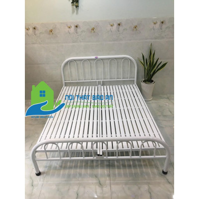 Giường sắt mỹ nghệ nhiều kích thước từ 1m đến 1m8 mẫu 03 - Bảo An