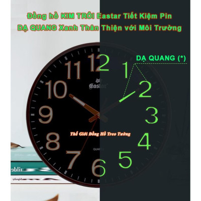 Đồng hồ EASTAR Tròn Lớn – Số nổi 3D có DẠ QUANG (*) – Máy KIM TRÔI - Bảo Hành 1 Năm - Tặng Pin Maxell