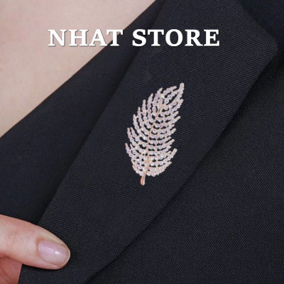 Ghim cài áo vest nam nữ, Trâm cài áo Unisex cao cấp, ghim cài áo sơ mi thiết kế hình lá tinh sảo