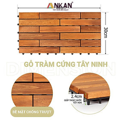 Vỉ Lót Sàn Ban Công Loại Dài 60cm Màu Vàng Thương Hiệu ANKAN Dùng Để Lót Ban Công Sân Vườn Sân Thượng Hành Lang Văn Phòng (1 Vỉ)