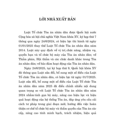 Luật Tổ chức Tòa án nhân dân năm 2024 (sửa đổi, bổ sung năm 2025)