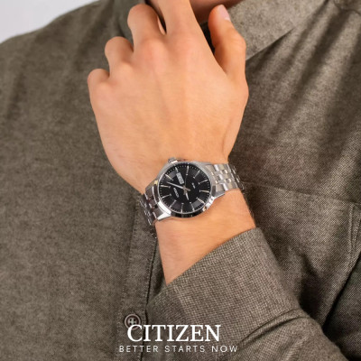 Đồng Hồ Nam Citizen Dây Thép Không Gỉ BF2011-51E - Mặt Đen