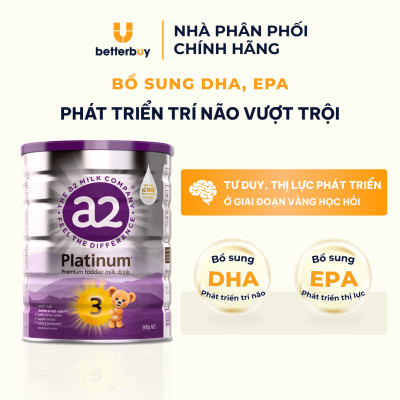Sữa a2 Milk a2 Platinum Số 3 Lon 900g