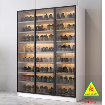 Tủ đựng giày cánh kính 3TGK02 (Tủ không đèn)- NỘI THẤT LẮP RÁP VIENDONGADV