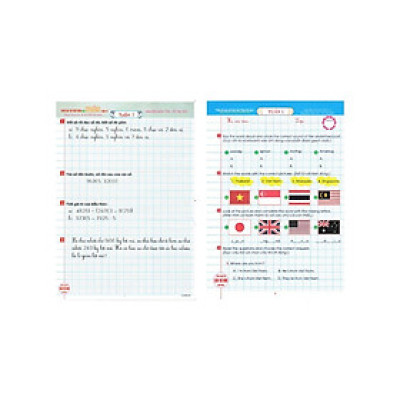 Sách - Phiếu Bài Tập Cuối Tuần Môn Toán + Tiếng Anh Lớp 4 - Dùng Chung Cho Các Bộ SGK Hiện Hành - Hồng Ân