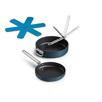 Combo 2 chảo chiên chống dính Ceramic cao cấp Joseph Joseph Space - 010749, tay cầm gấp gọn tiện dụng