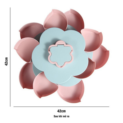 Khay Đựng Mứt Ngày Tết Hộp Bảo Quản Đồ Khô Xoay 2 Tầng Chính Hãng