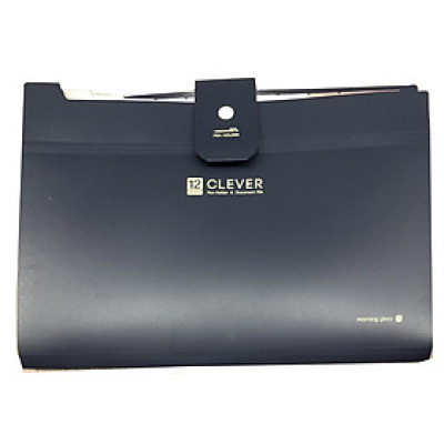 Morning Glory - Bìa 12 Ngăn Clever Simple (Xám) - 79284