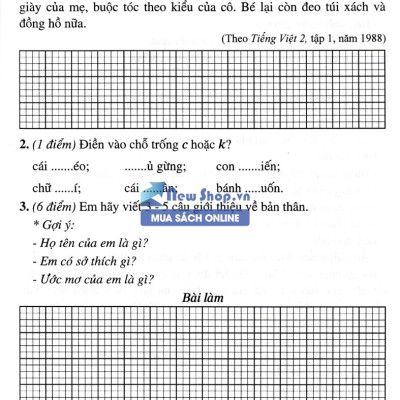 Đề Kiểm Tra Môn Tiếng Việt Lớp 2 (Bám Sát SGK Chân Trời Sáng Tạo) - HA