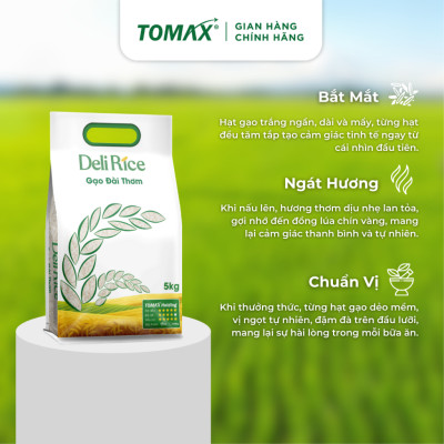 Combo 3 túi 5kg Gạo Đài Thơm TOMAX - tơi xốp, dẻo cơm, thơm dịu