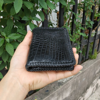 Ví Nam Da Cá Sấu Dáng Đứng 2 Mặt. DA BÔNG HÔNG RẤT MỀM VÀ ĐẸP