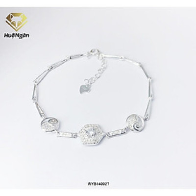 Lắc tay bạc 925 Huệ Ngân - Hình lục giác đính đá RYB140027