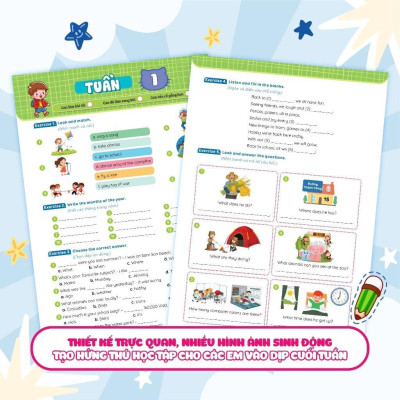 Sách - Phiếu Bài Tập Cuối Tuần Tiếng Anh Lớp 5 - Megabook