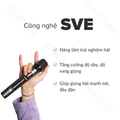 Mic hát karaoke không dây GoChek GC - HH24, Micro karaoke online/ phòng họp/ Karaoke trên ôtô, kết nối đa thiết bị và mọi loại loa - Hàng chính hãng