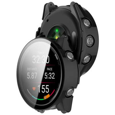 Ốp Case PC Mặt Kính Cường Lực chống va đập cho Garmin Forerunner 570 Size 42mm / 47mm - Hàng Chính Hãng