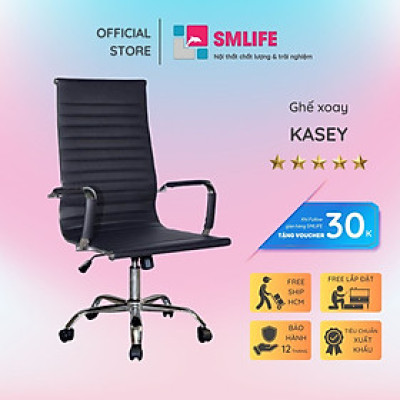 Ghế xoay văn phòng lưng cao bọc PU SMLIFE Kasey
