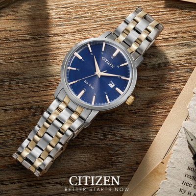 Đồng Hồ Nam Citizen Dây Thép Không Gỉ BM7466-81L - Mặt Xanh