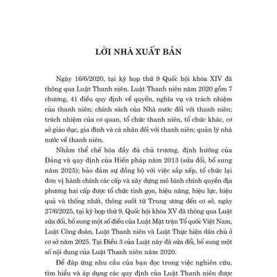 Luật Thanh niên năm 2020 (sửa đổi, bổ sung năm 2025)