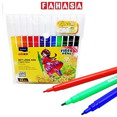 Vỉ 12 Bút Lông Màu - Phiên Bản Akooland - Colokit FP-01/AK