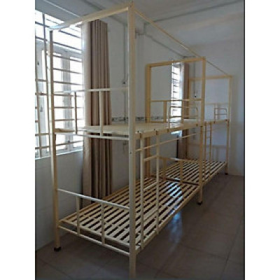 Giường sắt 2 tầng có khung rèm 1m x 2m
