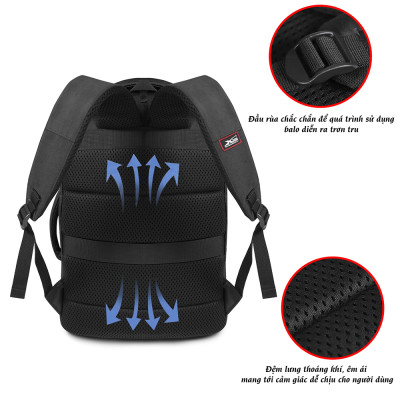 Balo nam nữ size lớn, balo đựng laptop 17 inch, balo công sở Xbags Leader