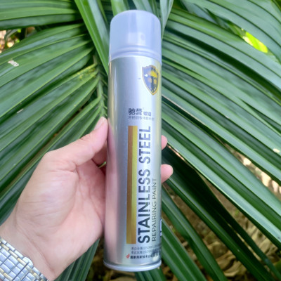 Sơn Bạc Mạ Crom màu inox Sáng Bóng 350ml sơn chịu nhiệt sơn bô xe chuyên dụng