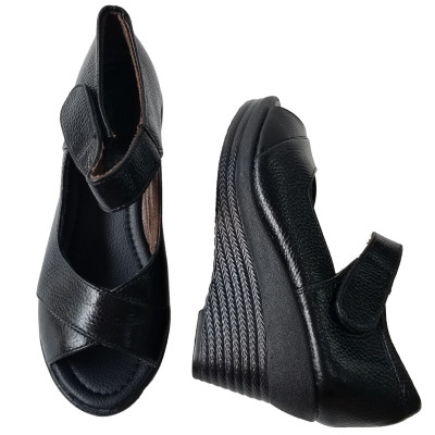 Giày Đế Xuồng Nữ BIGGBEN Da Bò Thật Cao 7 Phân SDX73