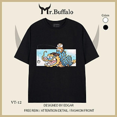 Áo thun tay lỡ Hổ béo và rồng cute Mr.Buffalo