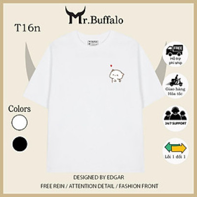 Áo đôi , áo thun cặp nam nữ tay lỡ Unisex form rộng CÓ BIGSIZE vải cotton T15nT16n- Mr.Buffalo
