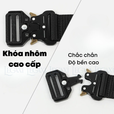 Thắt Lưng Dây Nịt Khóa Nhôm Canvas Quân Đội Tháo Nhanh Vải Nylong Dù Thời Trang Nam Nữ Unisex Legaxi