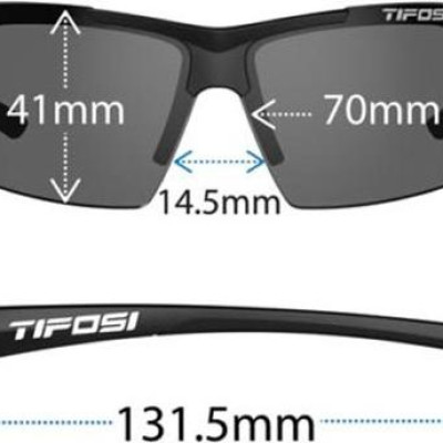 Kính mát thể thao Unisex Tifosi Track - Gọng Gloss Black, Tròng Smoke