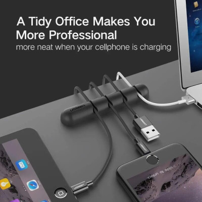 Ugreen UG50257LP114TK Màu Đen Gá đỡ kẹp dây sạc cao su 4 Khe - HÀNG CHÍNH HÃNG