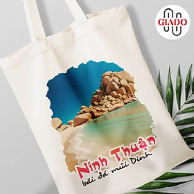 Túi canvas GIADO, túi vải bố, túi tote mẫu Ninh Thuận bãi đá mũi Dinh