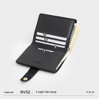 Ví Trita ( Thời trang nữ kiểu dáng gập 3 đơn giản - Ví da RV52 )