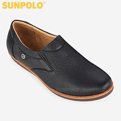 Giày Mọi Nam Da Bò SUNPOLO SUMU01 - Đen