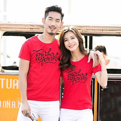 Combo 2 Áo Thun Cặp Đôi so Cute In Họa Tiết Tình Yêu xinh xắn chất thun đẹp