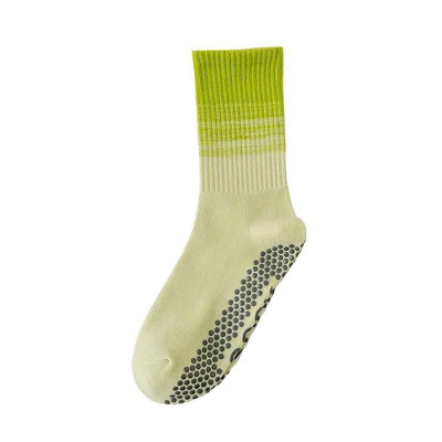 Tất / Vớ Chân Cao Cổ Nữ 15,9K Freesize Tập Yoga Pilates Len Co Giãn Đính Hạt Silicon Chống Trơn Trượt (Cao Cổ Kẻ Sọc)