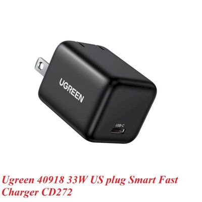 Ugreen UG40918CD272TK 30W Màu Đen Củ sạc nhanh USB-C chuẩn cắm US - HÀNG CHÍNH HÃNG