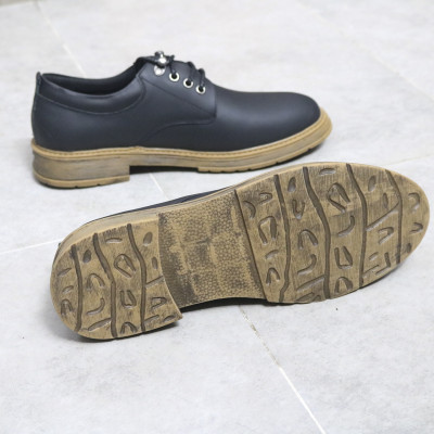 Giày da buộc dây nam, da bò mịn, đế cao su êm chân mã BH004