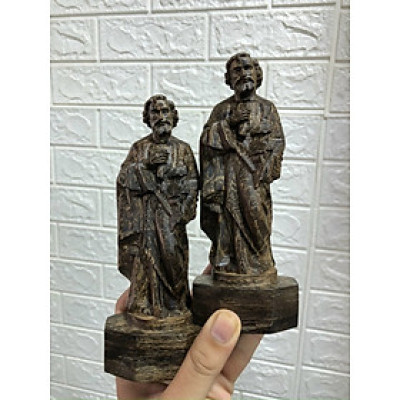  Tượng công giáo, Tượng thánh tâm chúa Giêsu, chúa Jesus gỗ trầm hương sánh tự nhiên