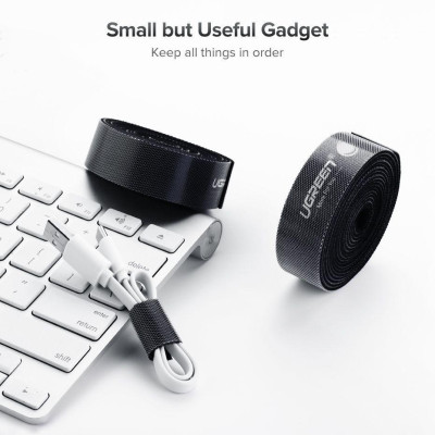 Ugreen UG60484LP124TK 2M cỡ 15mm băng dán Velcro màu đen ngang 1.5cm - HÀNG CHÍNH HÃNG
