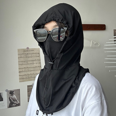 Mũ Trùm Đầu Chống Nắng Kèm Khẩu Trang Nam Nữ - Nón Che Nắng Chống Tia UV Có Dây Rút