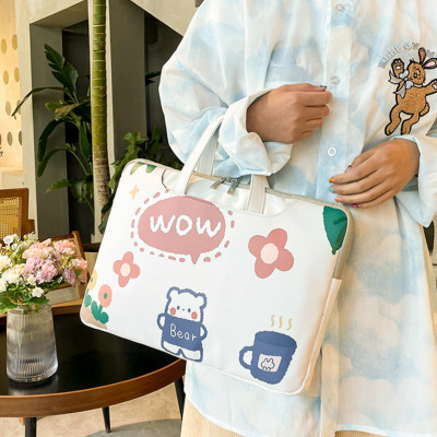 Túi xách da chống sốc laptop máy tính surface, túi công sở nữ cặp đựng laptop cute dễ thương