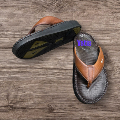 DÉP KẸP CHẤT LIỆU DA BÒ VATIS V17063