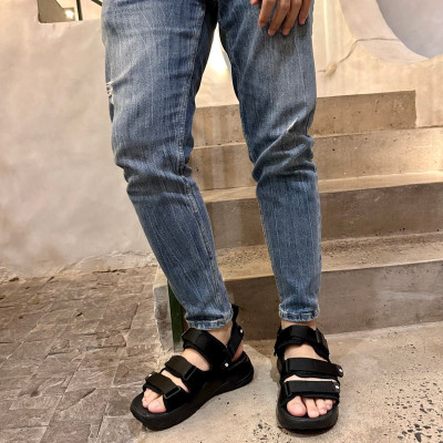 Giày Sandal Nam Nữ Unisex The BiLy Quai Ngang Dây Dù Đế IP Siêu Êm Nhẹ Màu Đen-BL08