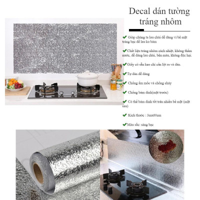 Giấy Bạc Tráng Nhôm, dán bếp tăng thẩm mỹ và rất sạch sẽ(2M)