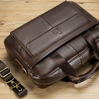 Túi xách nam 100% da bò thật cao cấp phong cách mới 15.6inh